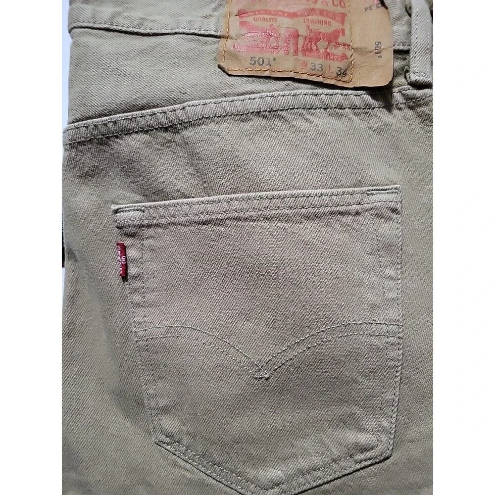 LEVI'S 501xx Mens Rust Weathered Button Fly Jeans Size 33x34 Brown